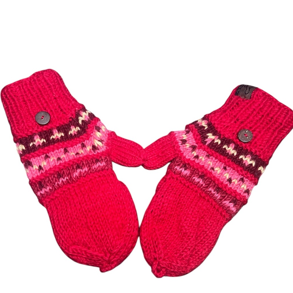 Turtle Fur Red Knit mittens
